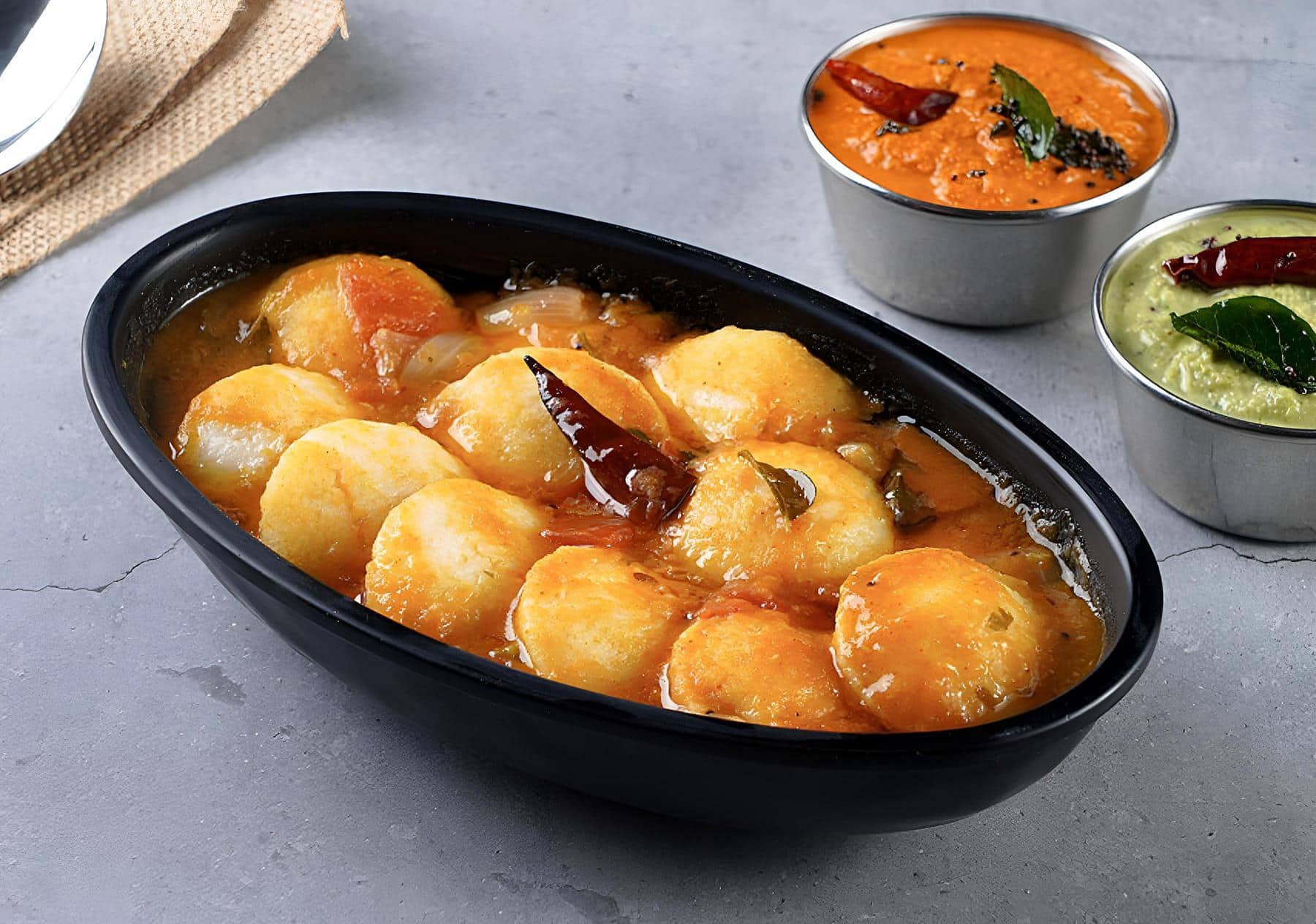 Ghee Sambar Button Idli
